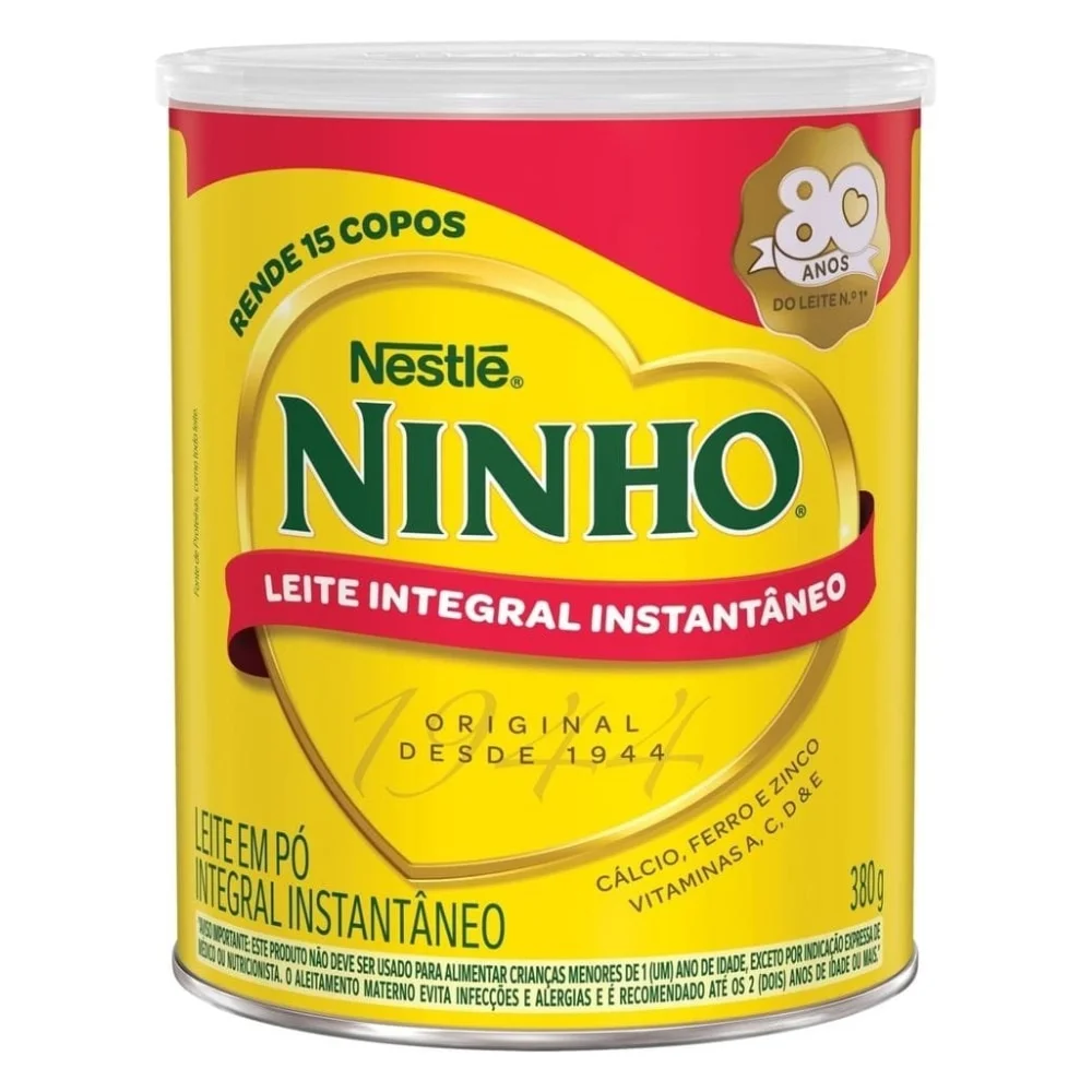 Leite em Pó Ninho Integral Instantâneo 380g unid.
